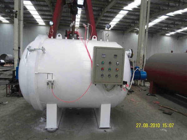 北京明盾防彈玻璃15公斤250℃電加熱高壓高溫硫化罐使用現場